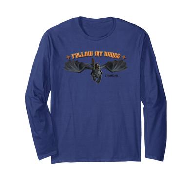 DreamWorks How To Train Your Dragon Toothless and Hiccup Follow My Wings Long Sleeve T-Shirt