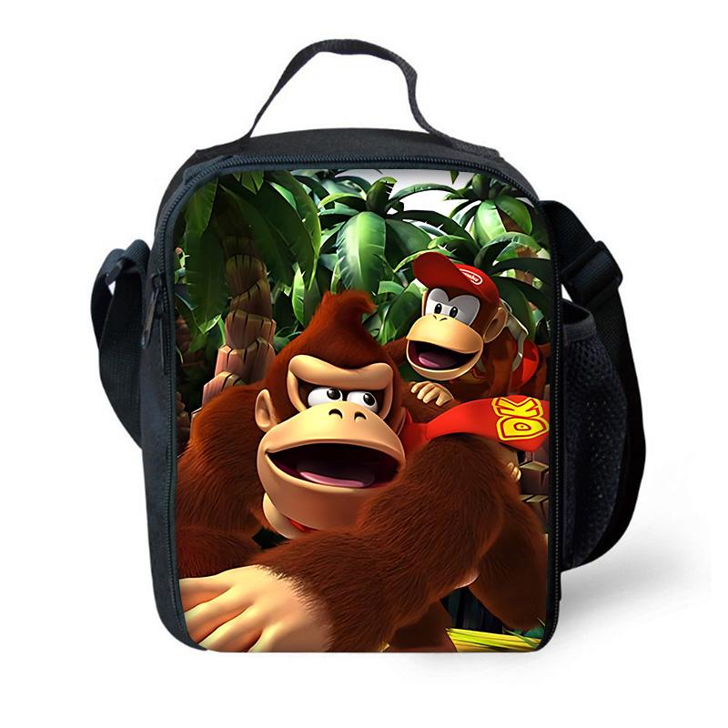 Child School Cartoon Donkeyeds Kongs Bananzaeds Backpack with Lunch Bags ,Pencil Bags ,School Bags for Boys Girls Best Gift