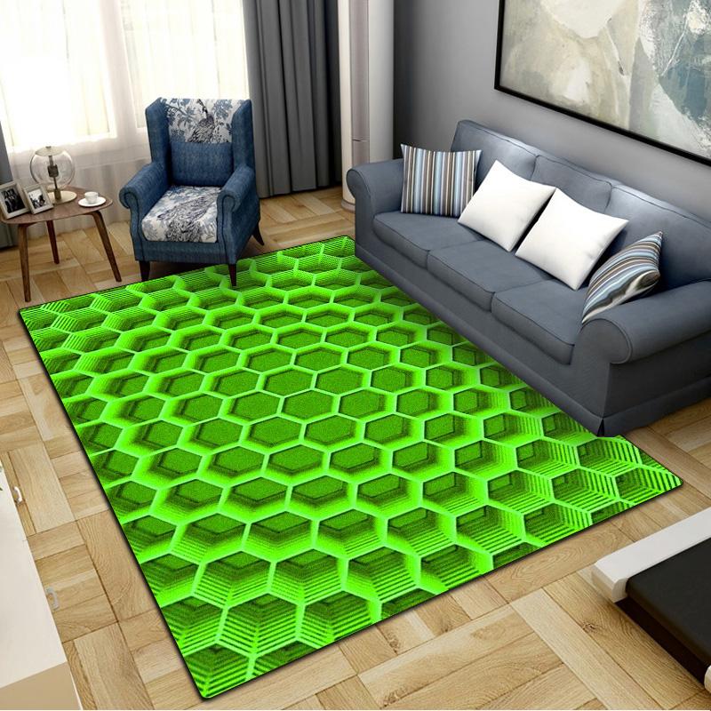 3D Hexagonal Honeycomb Carpet Rug for Living Room Bedroom Home Sofa Decoration,Kids Play Non-slip Floor Mat