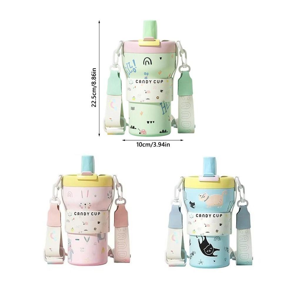 650ML Vacuum Cup Ceramic Inner Liner Thermos Cup Kid Gift Insulation Cup  Office