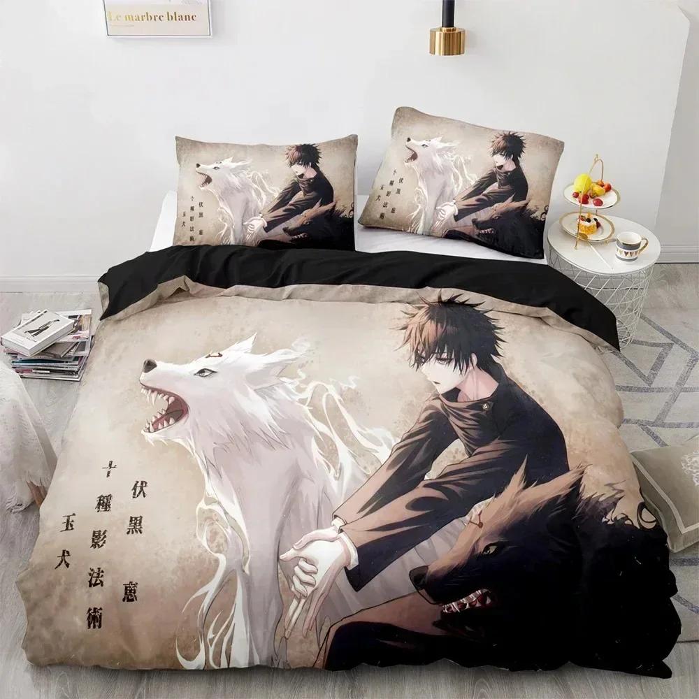Anime Jujutsu Kaisen Bedding Set Duvet Cover Sheet Printed Bed Set Pillowcase Bed Full Queen King Size Comforter Bedroom
