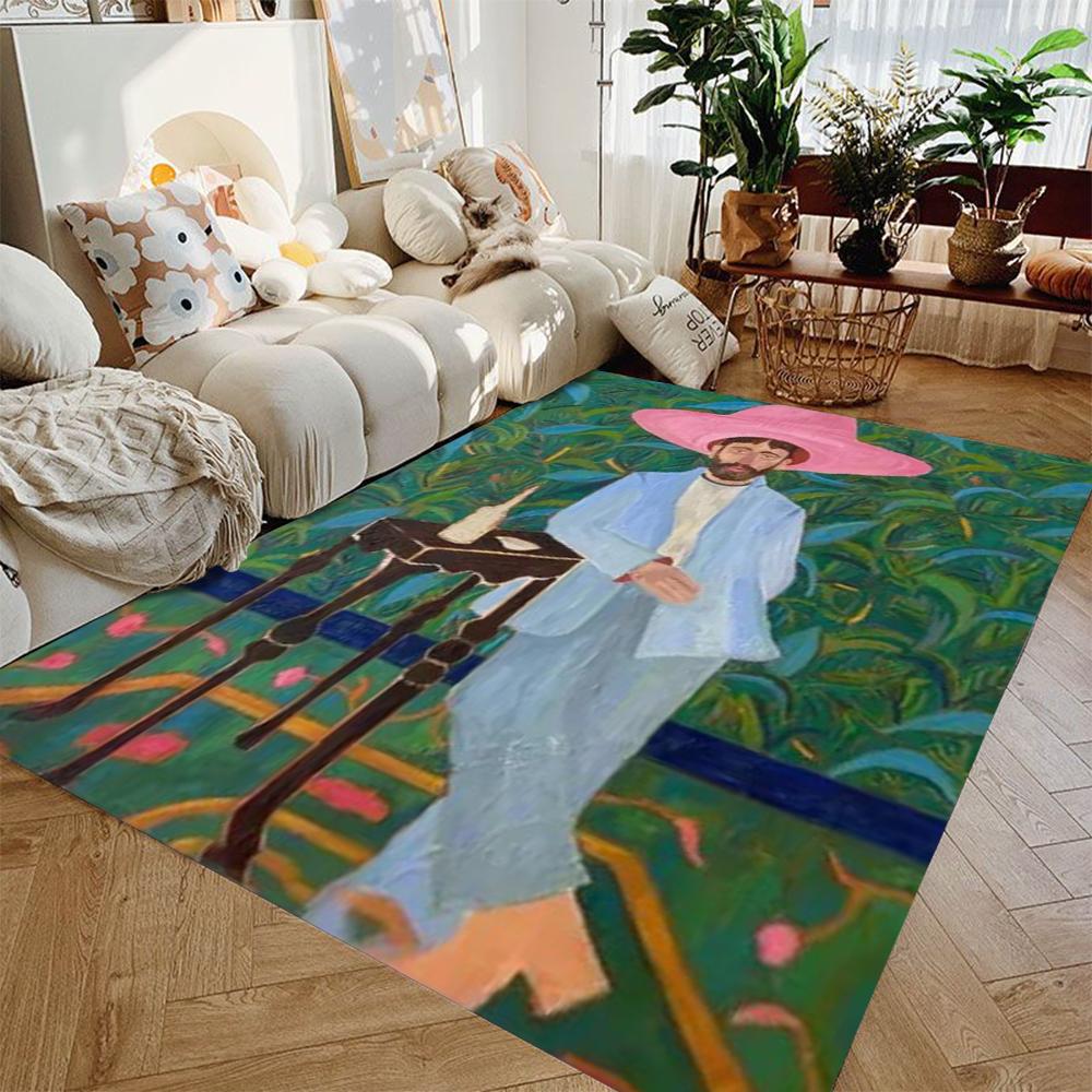 Art Retro Abstract Crystal Pile Carpet Living Room Bedroom Carpet Sofa Floor Mat Home Living Room Decoration Bedroom Decor Rug 40x60cm