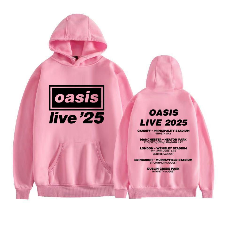 Rock Band O-Oasis Live 25 World 2025 Tour Cover Pullover Men's Fashion Long Sleeve Hoodie Unisex Oversized Sweatshirt Streetwear