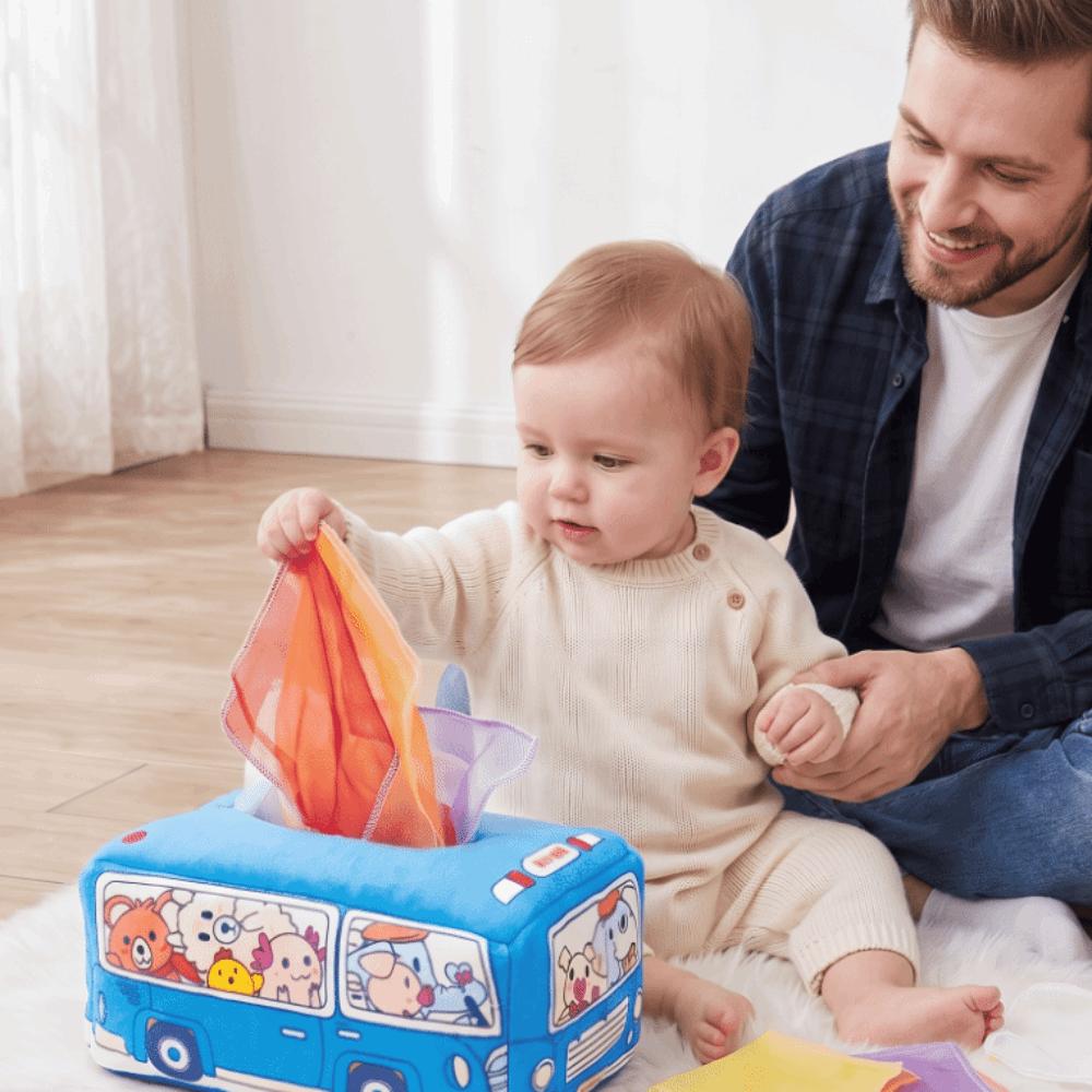 Colorful Montessori Toy Soft Fabric Sensory Toy Baby Activity Toy Magic Tissue Box  Early Education
