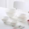 China Keramikgeschirr Haushaltsnudelschüssel Bone China Große Suppenschüssel Goldener Rand Salat Pastaschüssel 8 Zoll Küchengeschirr
