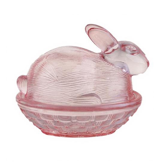 Szklana Miseczka na Cukierki Króliczek Wielkanocny Królik Wielkanocny Miseczka na Cukierki z Pokrywką Naczynie do Serwowania Przekąsek na Imprezę