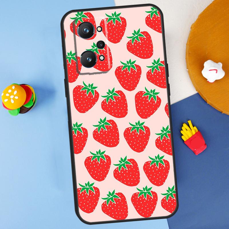Cute Strawberry For Realme C55 C67 C61 C75 C53 C51 C21Y C25S GT 6 6T 5 GT7 Pro 10 11 12 13 14 Pro Plus Case