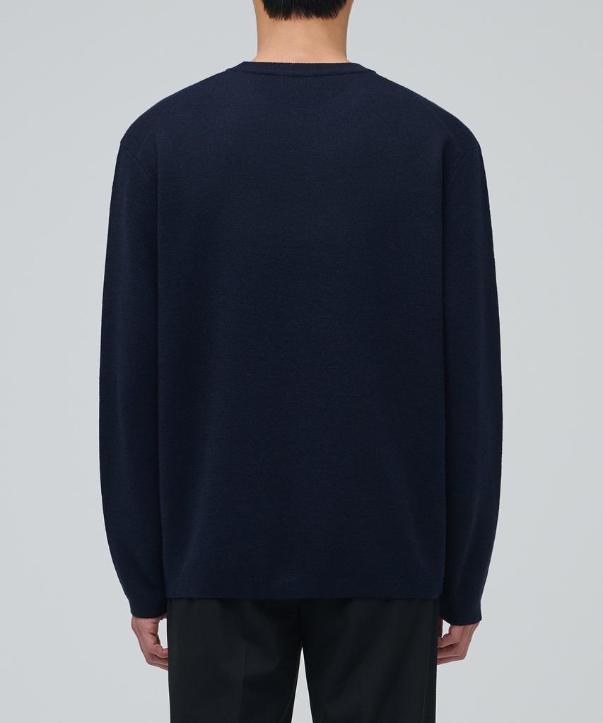 Musinsa Standard Minimal Crew Neck Knit [Navy]