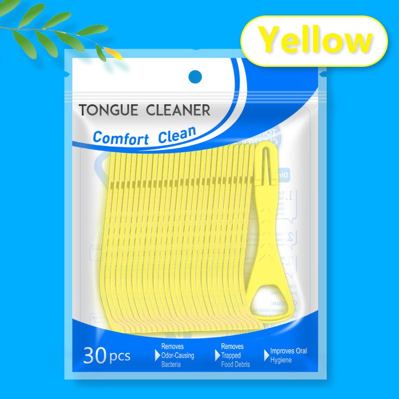 30 Pcs Disposable Oral Scrapers for Cleaning Tongue Coating