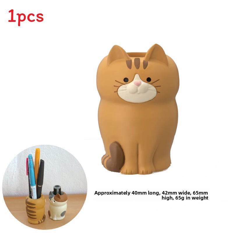 Katzen Harz Handy Ständer mit Faulenzer Halterung und Aufbewahrung für Büro Schreibtisch Dekor