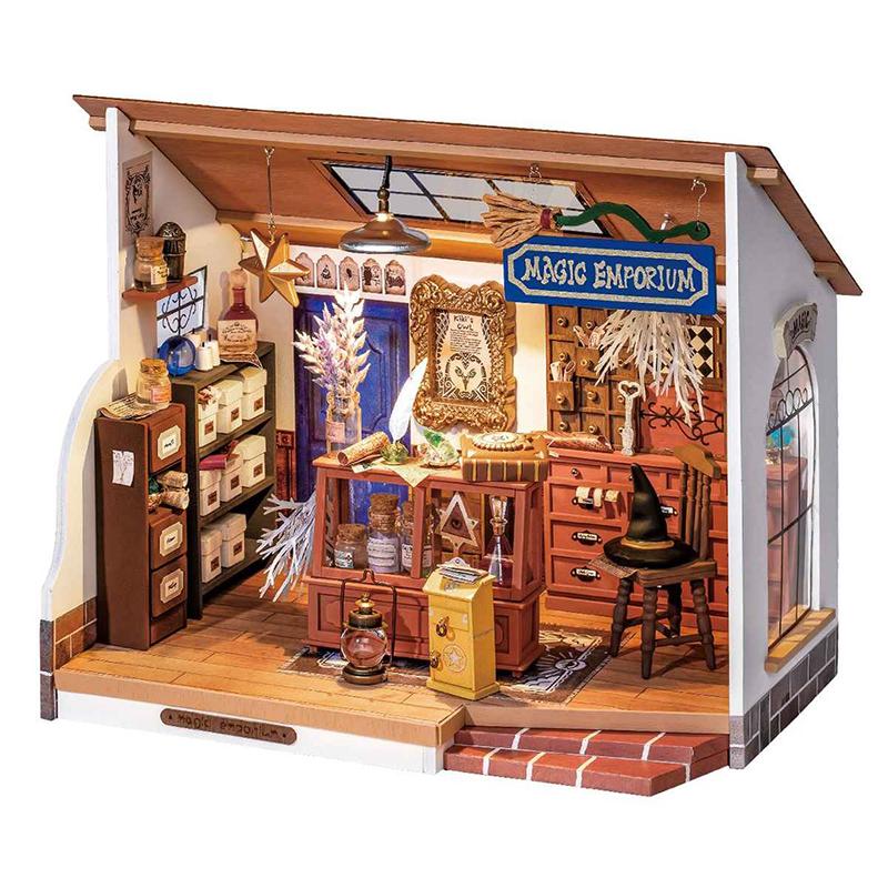 Robotime Rolife DIY Miniature House Kit  Wooden Dollhouse Kiki s Magic Emporium for Girls Adults Gifts Christmas