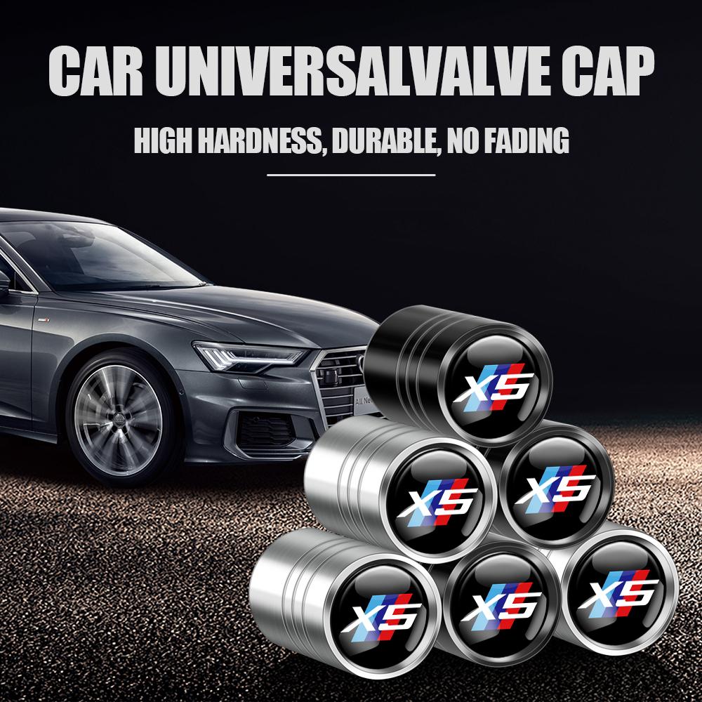 

4PCS Car Wheel Tire Valve Cap Auto Tyre Air Stem Cover Accessories For BMW 1 3 5 Series M Performance E28 E30 E34 E36 E46 E90 X5 silver&4pcs
