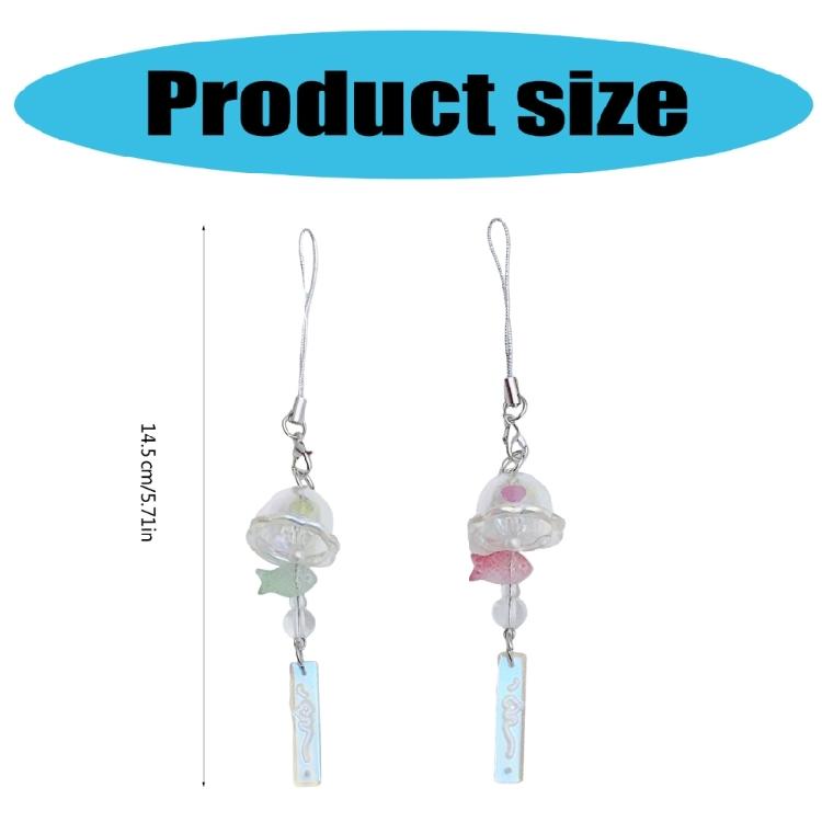 Multipurpose Jellyfish Chimes Phone Charm for Phones and Keys Decoration Handmade with Scratch Resistant Materials