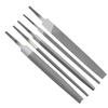  6 Inch Steel File Set Without Handle 5 Shapes for Metalworking & Woodworking