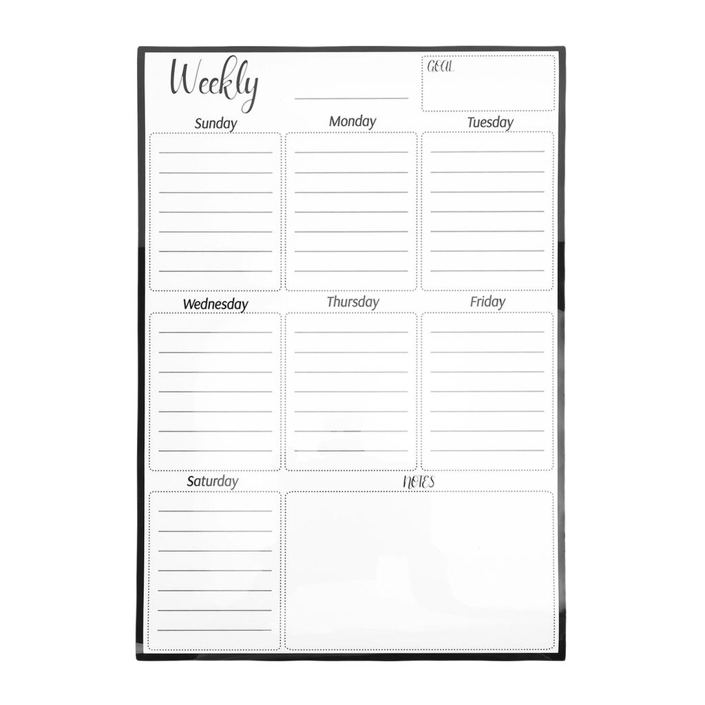 Magnet Weekly Planner Dry Erase Whiteboard Vertical To Do List Sheet for Home Office Classroom Stainless Steel Fridge