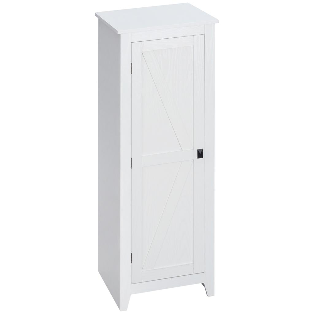 Armoire de rangement Buffet de cuisine Unité de rangement pour salle de bain Gain de place Style classique avec 3 étagères réglables - Hauteur 120 cm en Bois Blanc