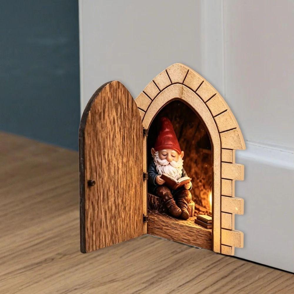 Wooden Mini Door Decor Creative Christmas Door Decor Homeowners Fairy Door Wall Decor