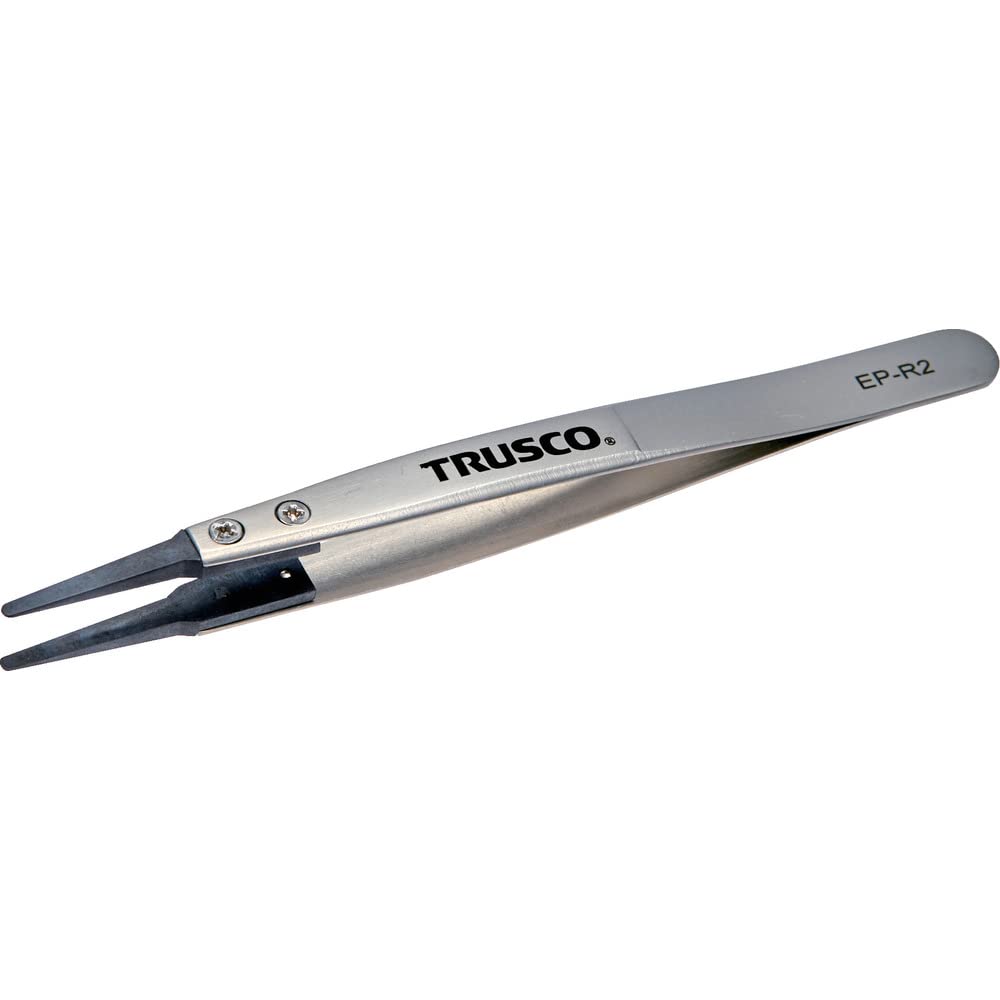 TRUSCO ESD Tip Rounded 2mm Tip Tweezers, Tip, Width, EP-R2