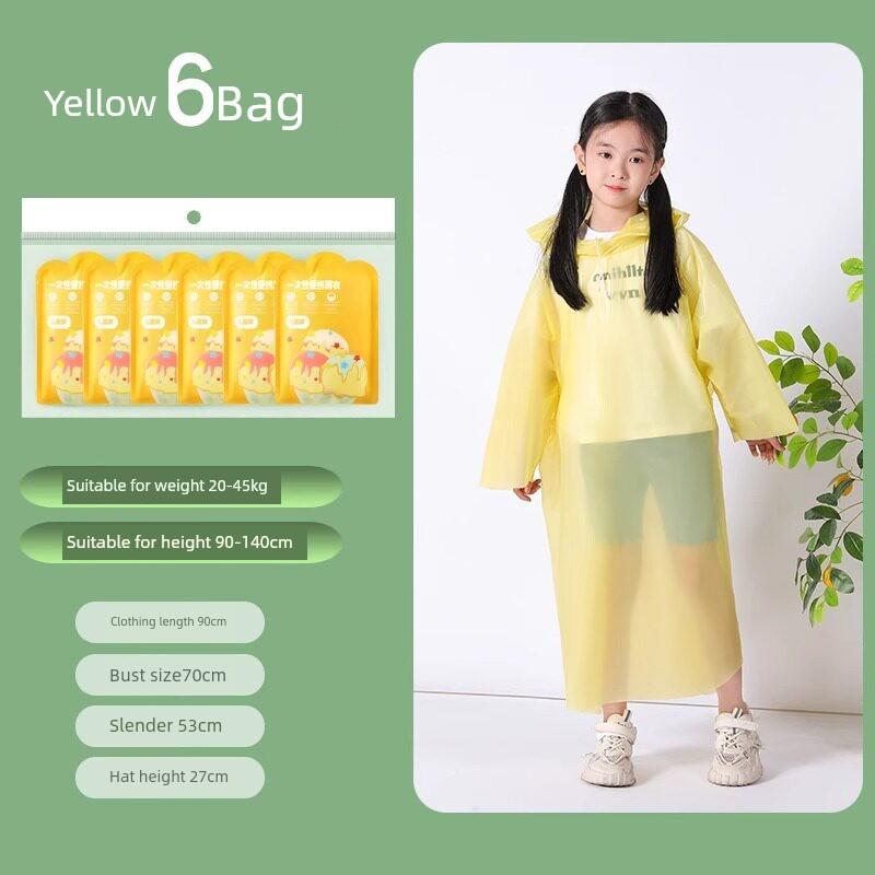 Children's Disposable Raincoat Card Portable Baby Adult Rain Poncho Thickened for Primary School Students for School Outdoor Travel Universal