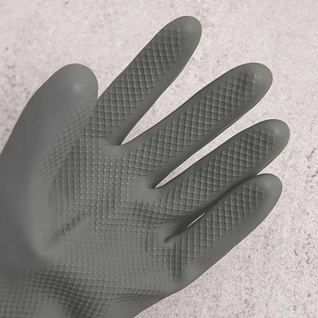 Taehwa Color Rubber Gloves Gray M (2 Pairs)