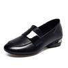 Loafers 2025 spring and summer new mango head square buckle comfortable single shoes black first layer cowhide two wear women's bean shoes