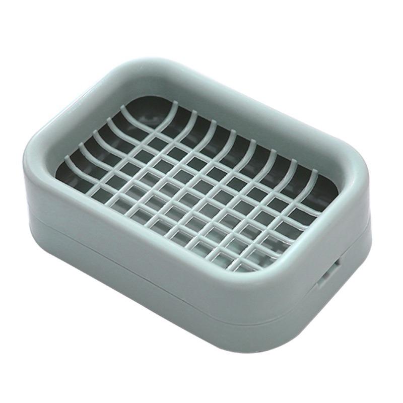 Grid Soap Box Bathroom Double-Layer Washstand Drain Soap Box Portable Water-Free Plastic Soap Box