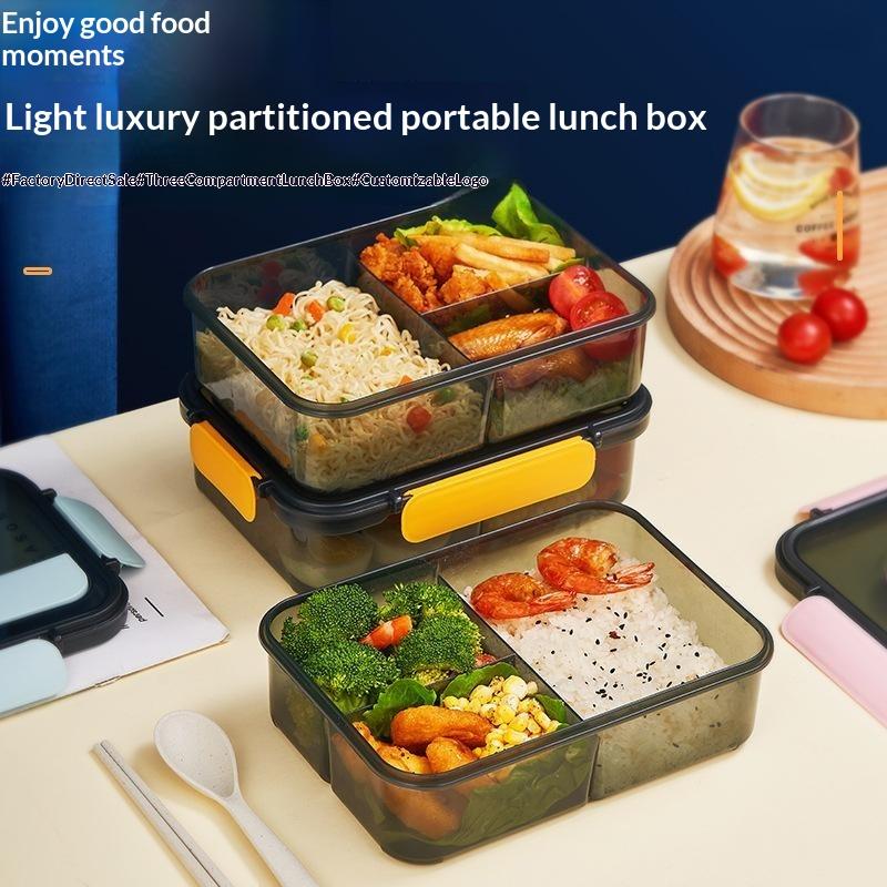 Bento-Mittagessensbox mit 2/3 Fächern und auslaufsicheren Deckeln, lebensmittelechtes Material für Arbeit, Schule, Reisen, tägliche Mahlzeitenvorbereitung
