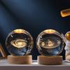 Y 3D Inner Engraving Crystal Ball with LED Base Santa Claus Deer Solar System Glass Ball Home Desktop Ornament Christmas Gift
