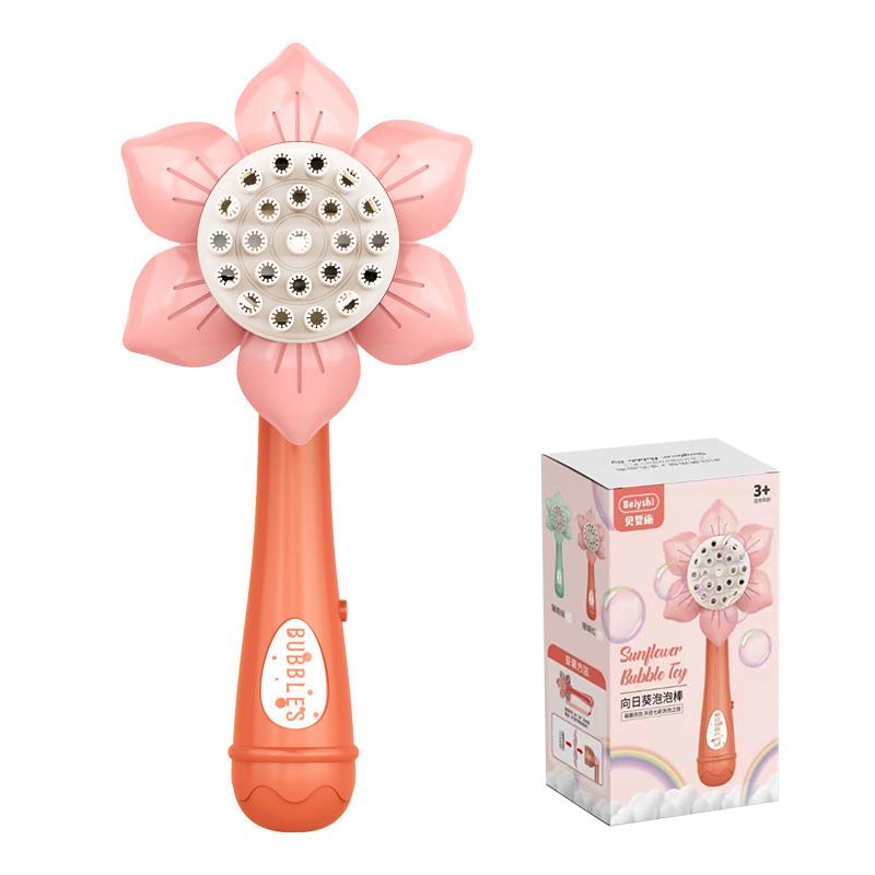 23Hole Electric Bubble Machine Sunflower Soap Bubble Maker Summer Outdoor Toys for Kids Bubble Blow Flower Toys for Girls