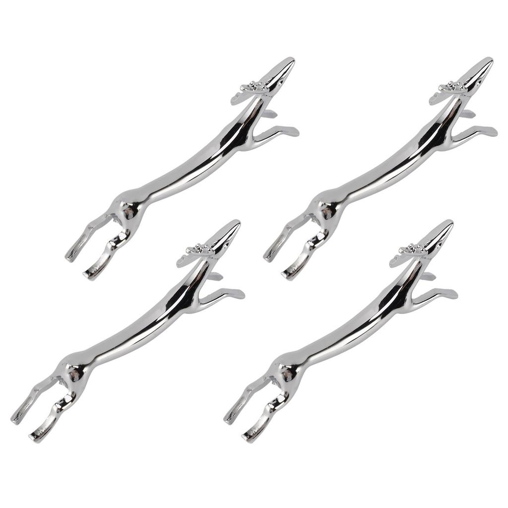 4PCS Cutlery Rest Silver Chopstick Stand Electroplated Polished Zinc Alloy Animal Shape Versatile Holder Rack for Fork