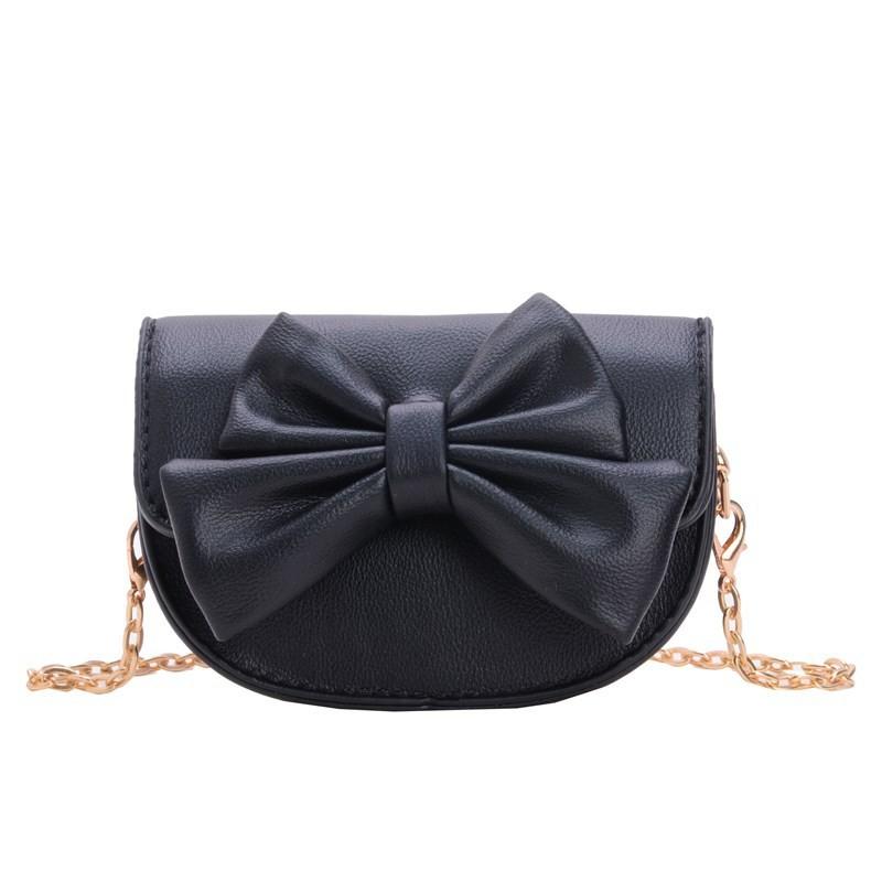 Cute Bow Decoration Solid Color Children Shoulder Chain Bag For Outings Casual