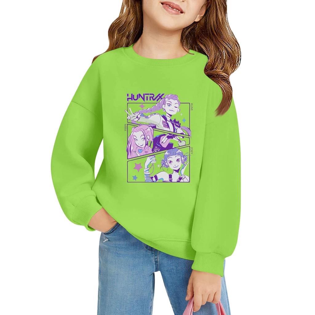 Kids' Long Sleeve Loose Pullover Letter Printed Round Neck Sweatshirt