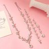 Luxury Crystal Water Drop Bridal Wedding Dress Set Necklace Earrings Bracelet Three-Piece Set