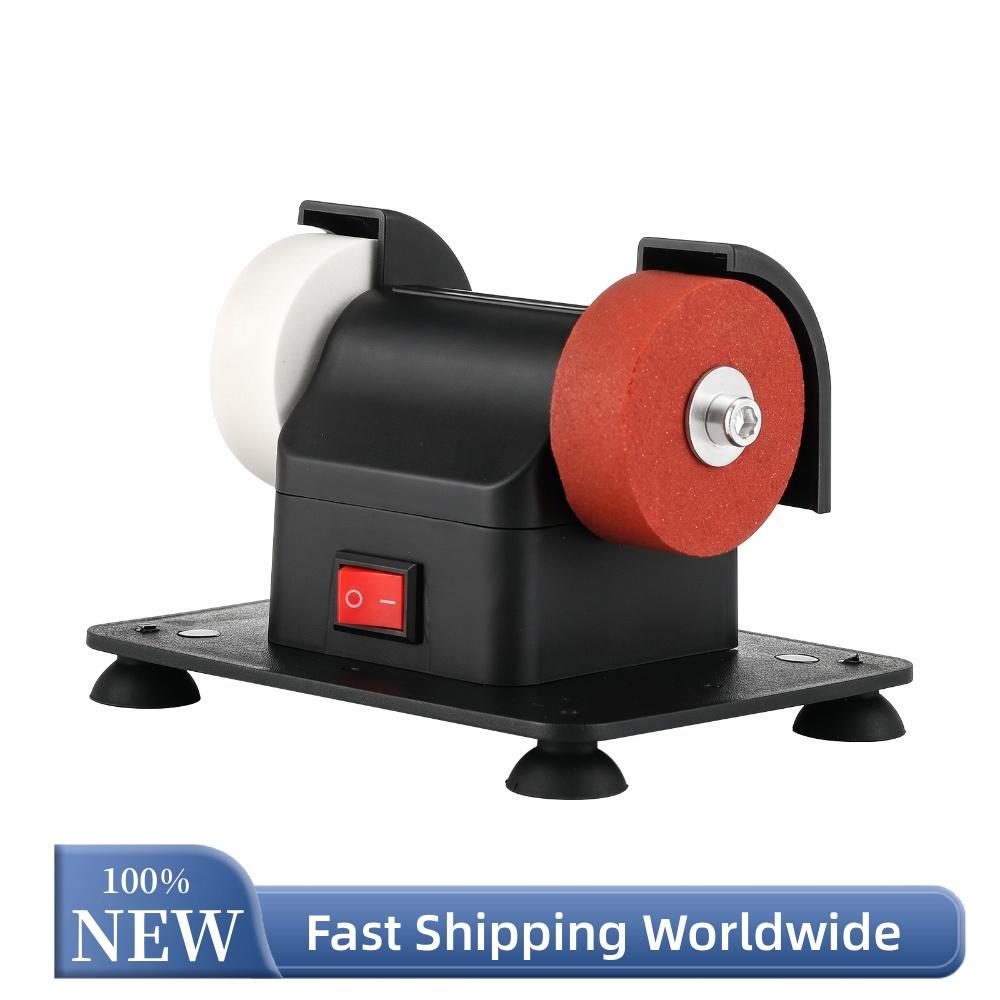 Mini Bench Grinder 100W Electric Dual Grinding Wheel 12-Speed Sharpener Polisher ABS Stainless for Metal