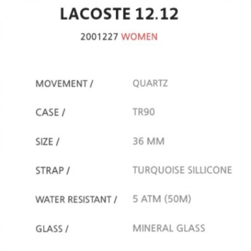 LacoSte Women S Quartz Silicone wriStwatch