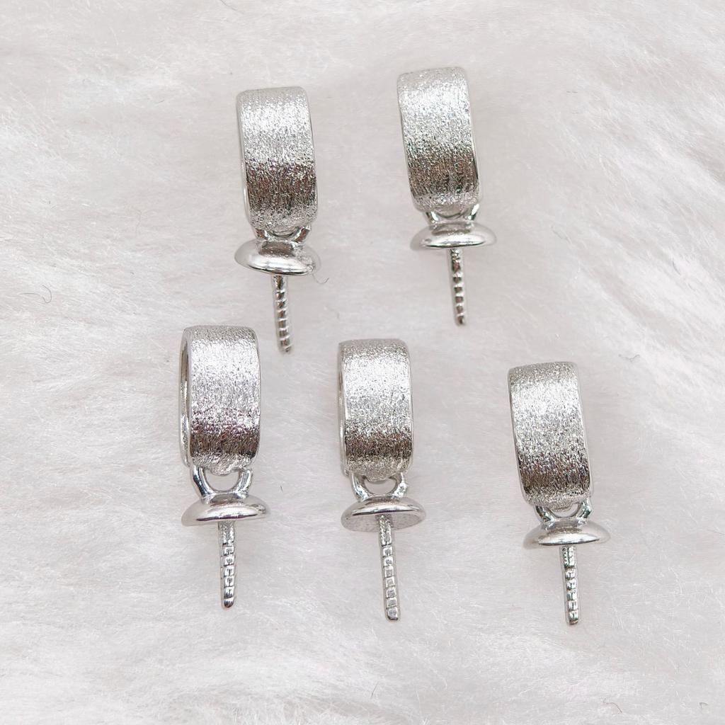 Plated DIY 925 Sterling Silver Peg Bail with Rhinestone