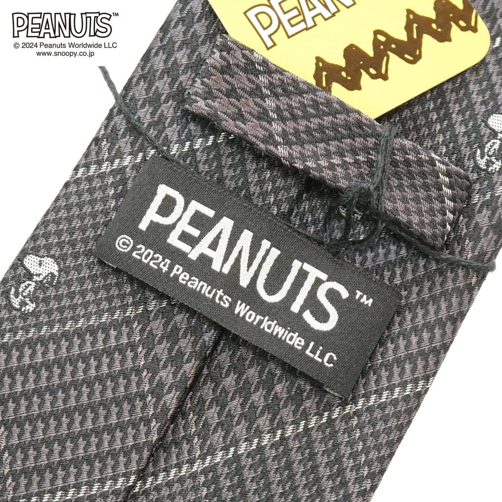 [Peanuts] PEANUTS Necktie, Snoopy Necktie 918306 Gray, Snoopy & Woodstock Character Necktie, Gift