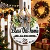 Weather Resistant Door Decor Welcome Sign for Front Porch, Round Wooden Hanging Wreath Alternatives Plaque, Rustic Farmhouse Hanger, Thoughtful Gifts