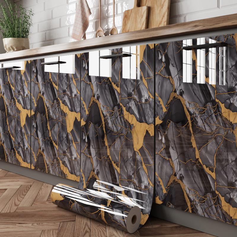 Wodoodporna Samoprzylepna Naklejka Kuchenna w Stylu Marmuru na Szafki i Meble