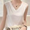 Frühlings- und Sommer V-Ausschnitt Satin Camisole Damen Simulationsseide Designgefühl mit ärmellosem Unterhemd