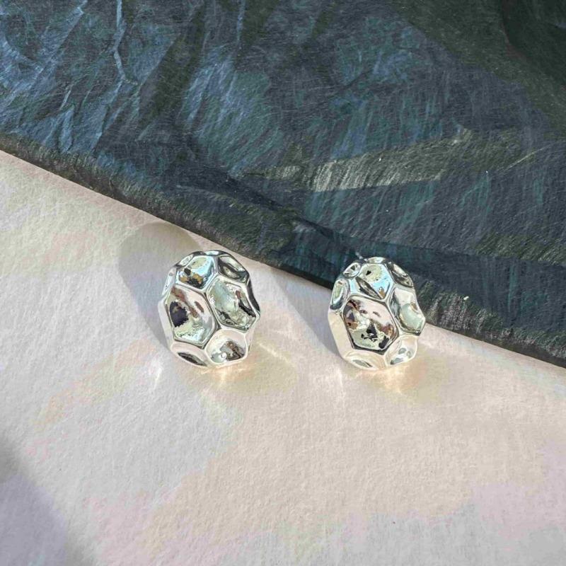 Chunky Stainless Steel Shell Square Geometric Statement Studs Bold Earrings Jewelry Bijoux