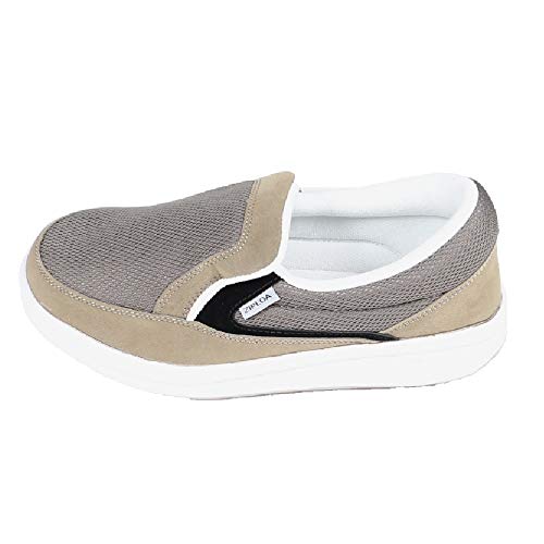 co-cos nobuoka ZIPLOA Ultra-Lightweight Slip-On Work Shoes with EVA Soles and No Toe Cap, Women's Sizes Available, Gray, Size 26cm