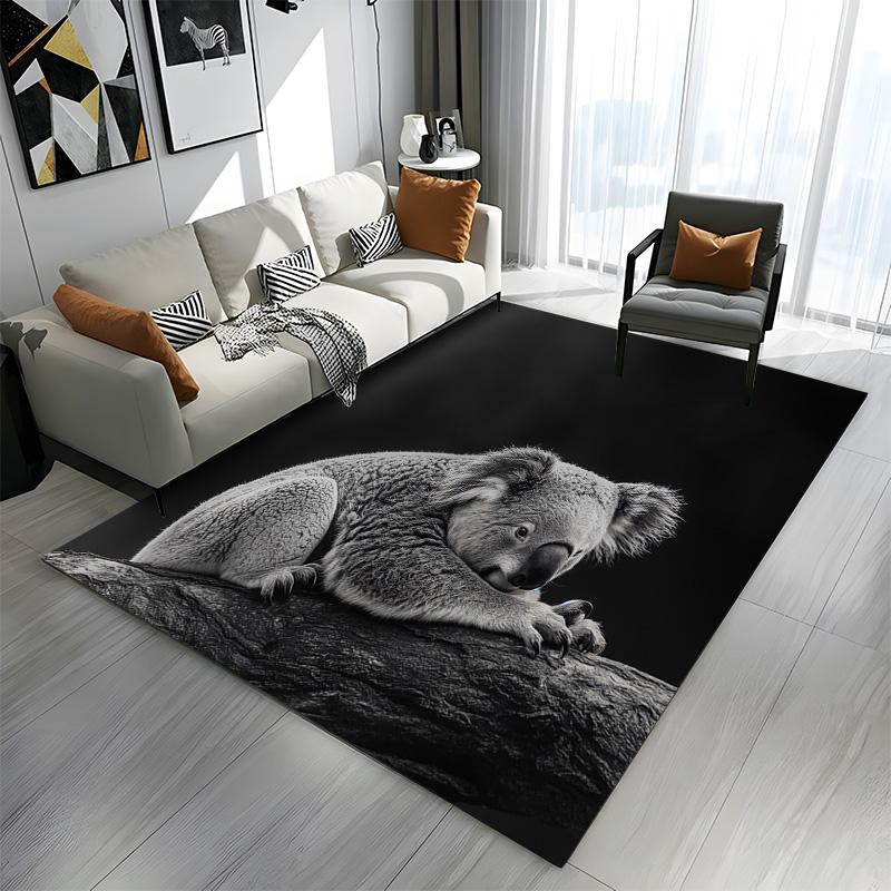 Elegant Koala Resting on a Tree Branch Patterned carpet a non slip rug suitable for all seasons and any setting, gift