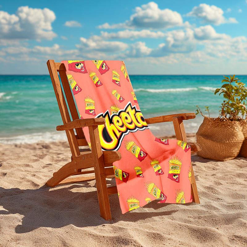 Ultra-Soft Beach Towel with Cheetos Theme,Ideal for Pool - Camping, Diving - Perfect Travel Essential, Vibrant Beach Towel.