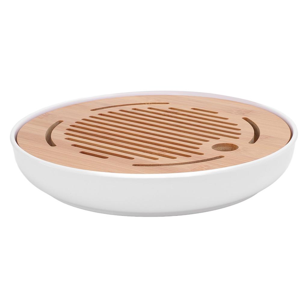 Tea Tray 10 Inch Round Shape Modern Stylish Chinese Kung Fu Tea Serving Tray for Home and Office