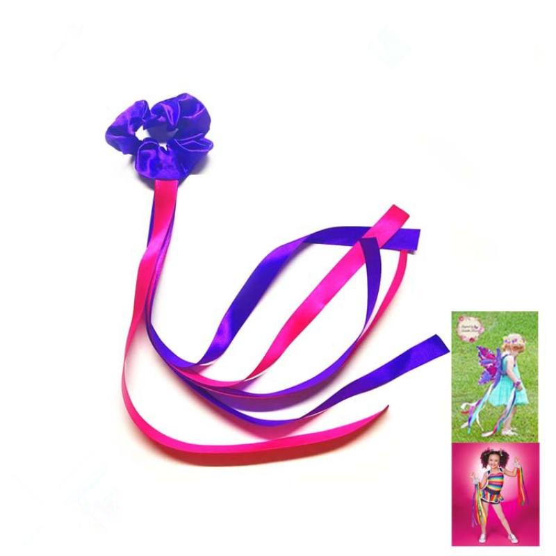 Dance Accessories Polyester Gymnastics Long Ribbon Elastic Rainbow Ribbon Headband Multicolor Wrist Straps Cheerleading