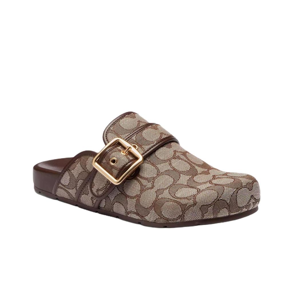 Coach Archival Round Toe Slip-On Letter Jacquard Clogs Women Footwear Brown CCH06-S8W