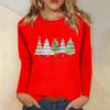 Women's Daily Casual Long Sleeve Christmas Print O-neck Top