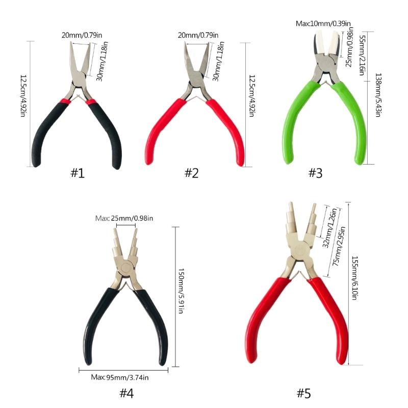 Essential Tools for Jewelry Making Nylon Nose Pliers Needle/Flat/Bent Nose Pliers Versatile Bail Making Pliers Ornament