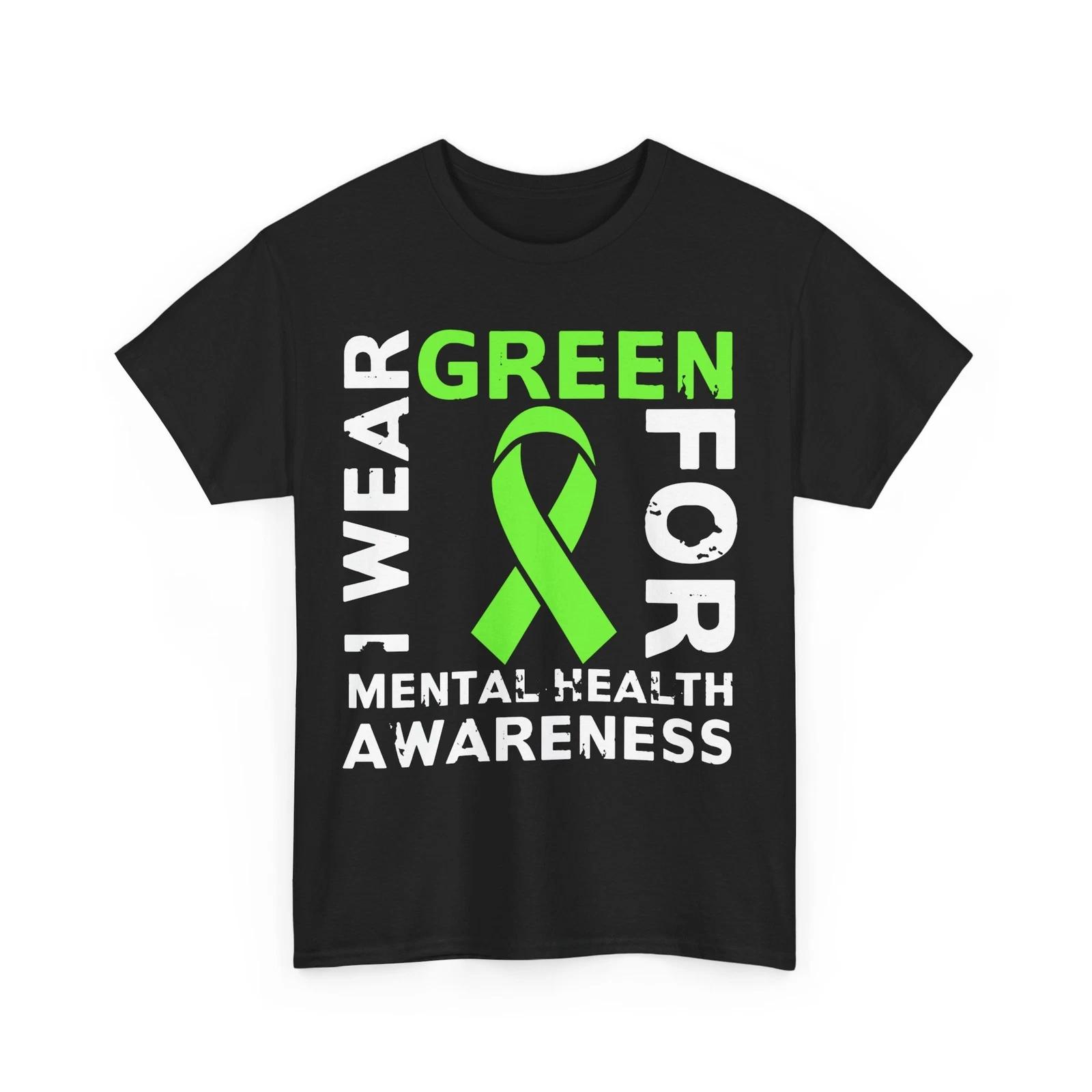 

Mental Health Awareness Shirt, I Wear Green for Mental Health Green Ribbon Shirt 3XL